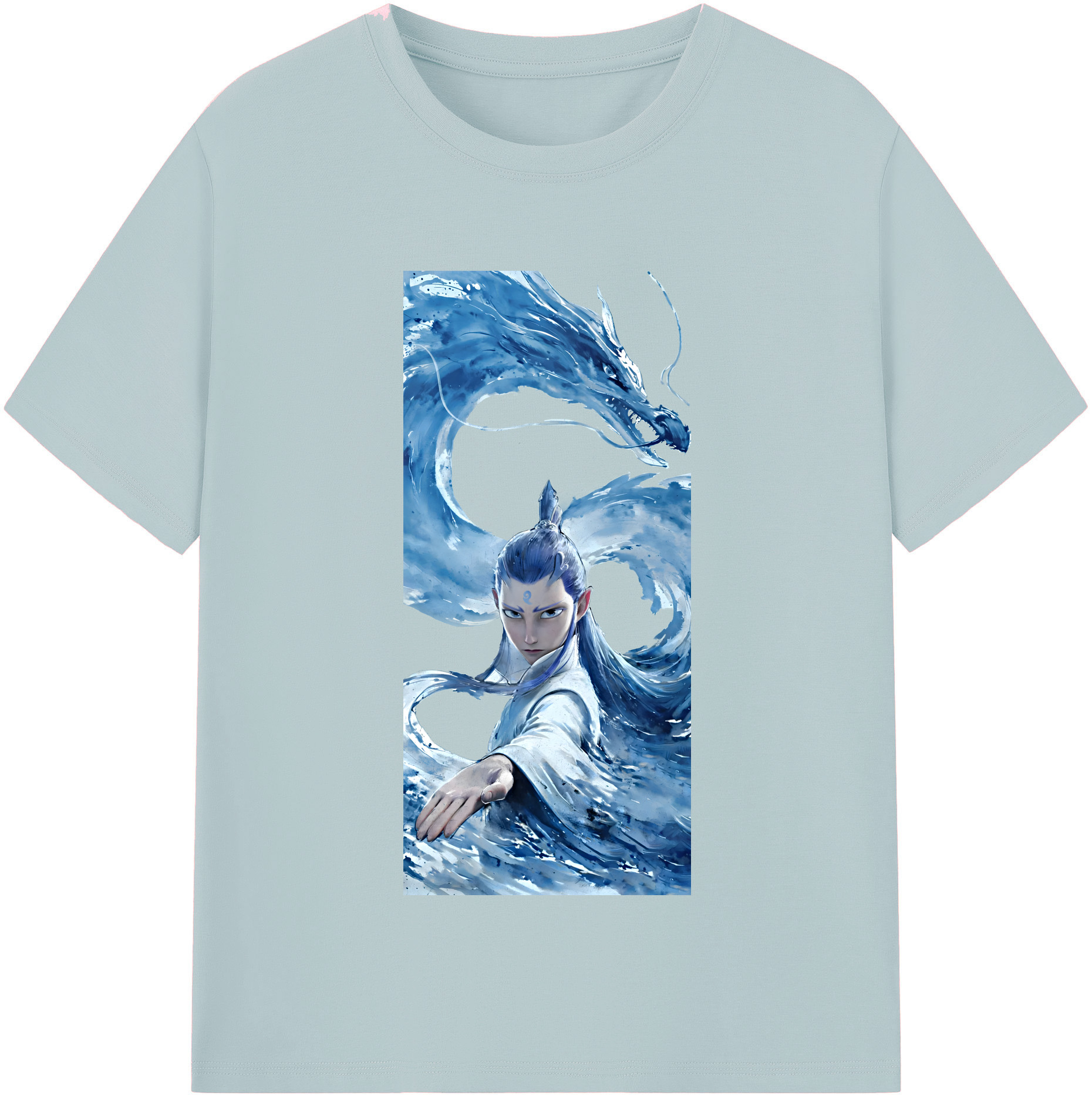 （画像用） Ne Zha 2 ナタ 魔童の大暴れ 綿100％半袖Tシャツ（フロントプリント）